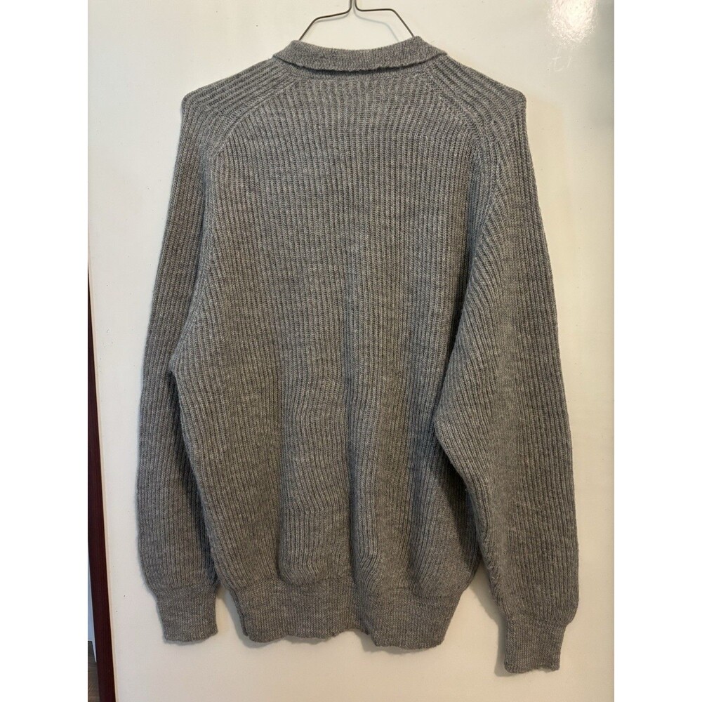 Chukka Men's Alpaca Waffle-Knit Collared Henley Pullover Sweater Gray XL - Picture 4 of 4